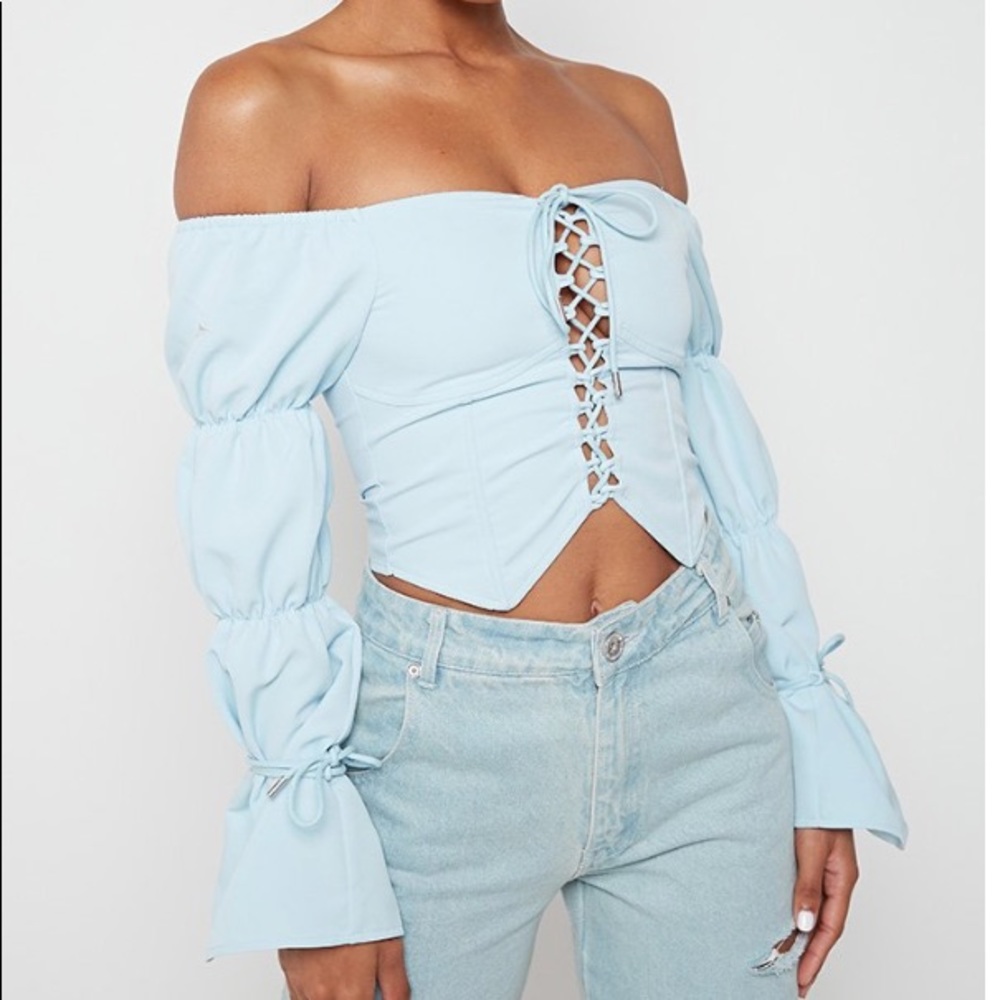 Lace Up Corset - Off the Shoulder Blouse